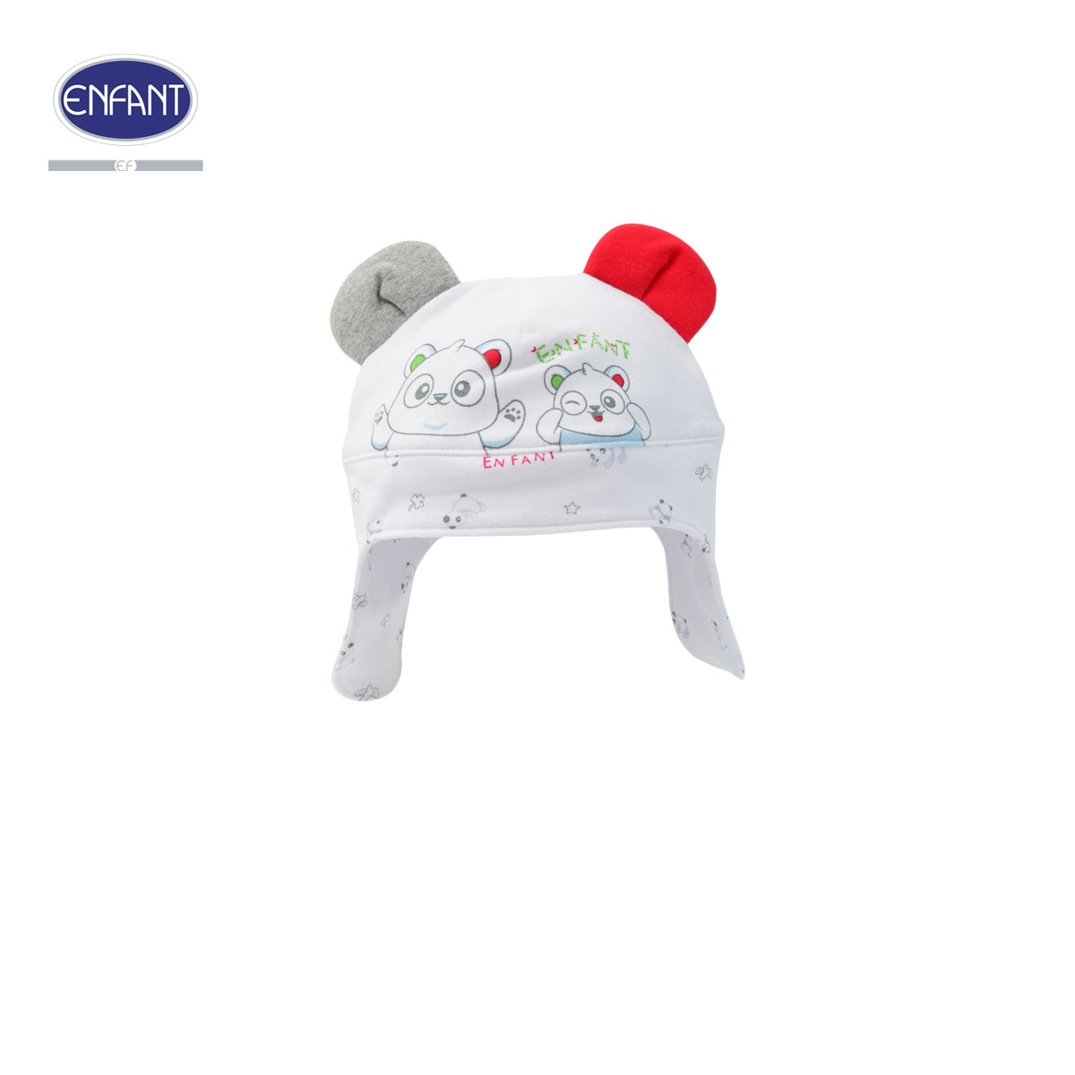 ENFANT หมวกหูหมีเด็กชายสำหรับแรกเกิด-3เดือน ลายแพนด้า รุ่นEA7JM7