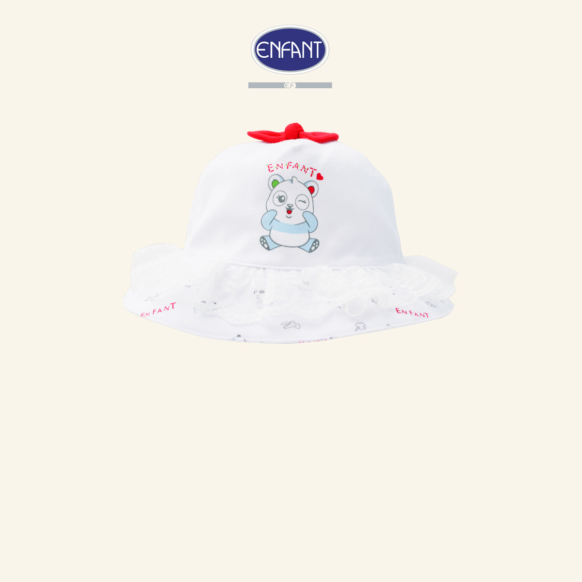 ENFANT หมวกเด็กหญิงสำหรับ3เดือน-1ขวบ ลายแพนด้า รุ่นEA7JM8