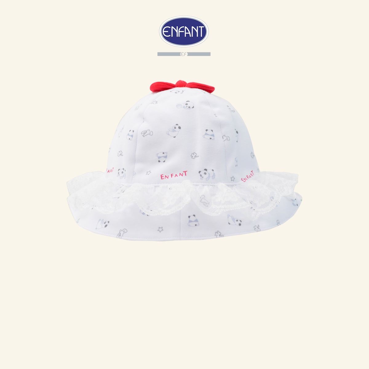ENFANT หมวกเด็กหญิงสำหรับ3เดือน-1ขวบ ลายแพนด้า รุ่นEA7JM8