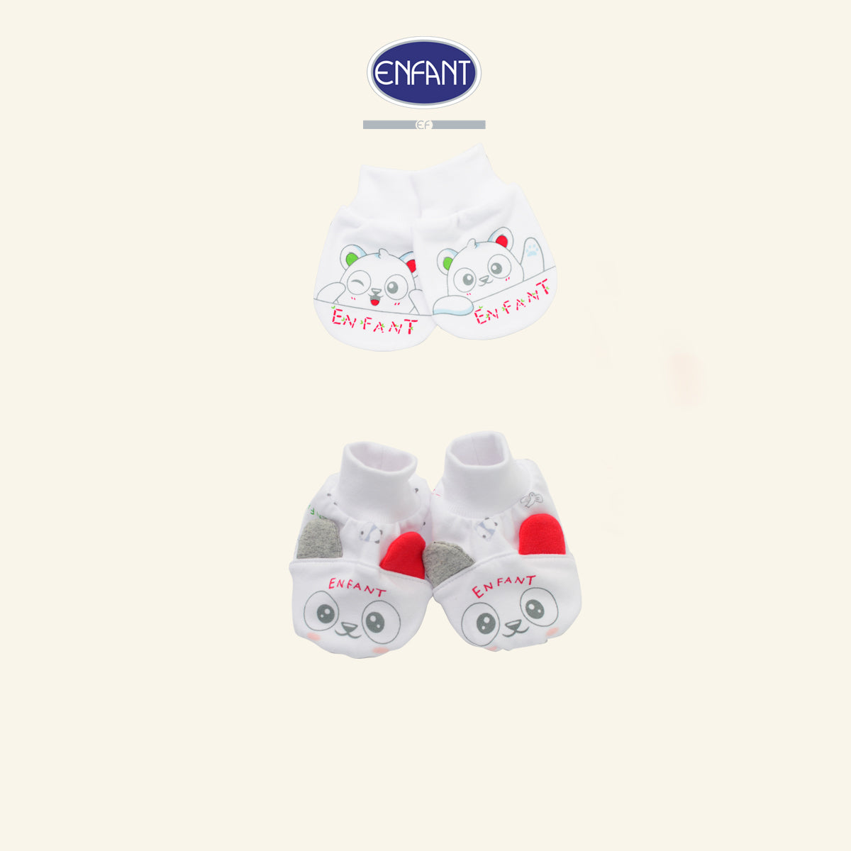 ENFANT ถุงมือ-ถุงเท้า ฟรีไซซ์ ลายแพนด้า รุ่นEB9JM0-EB9JM1