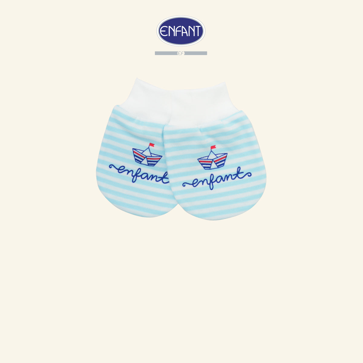 ENFANT ถุงมือ-ถุงเท้า ลายทหารเรือ ชมพู-ฟ้า ฟรีไซซ์ รุ่นEB9JP0-EB9JP1