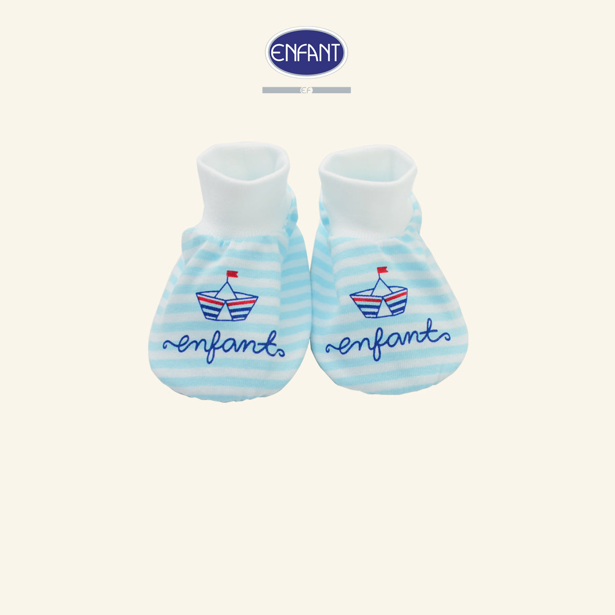 ENFANT ถุงมือ-ถุงเท้า ลายทหารเรือ ชมพู-ฟ้า ฟรีไซซ์ รุ่นEB9JP0-EB9JP1