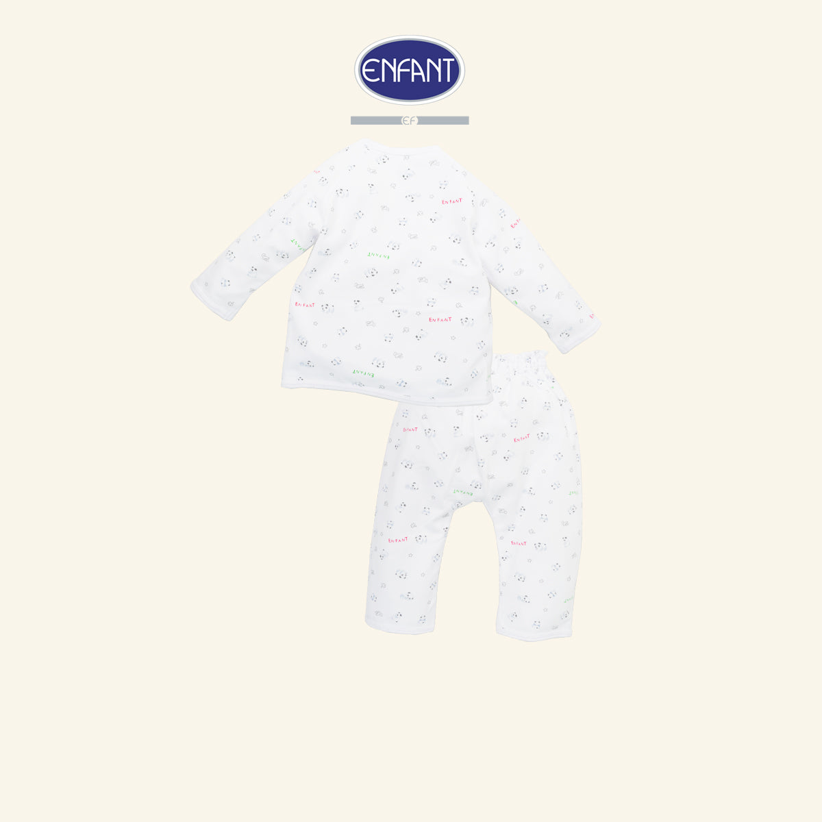 ENFANT ชุดกระดุมแขนยาวสำหรับ3เดือน-2ขวบ ลายแพนด้า รุ่นEB1JM6