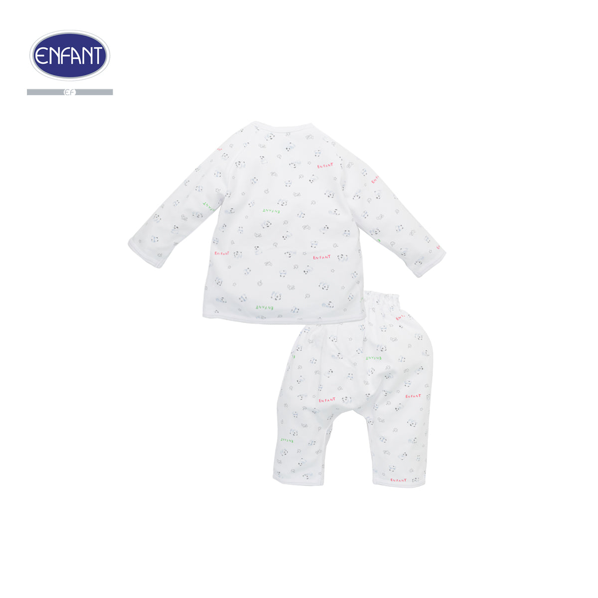 ENFANT เสื้อผูกป้าย แขนยาว ลายแพนด้า สำหรับแรกเกิด-6เดือน รุ่นEB1JM7