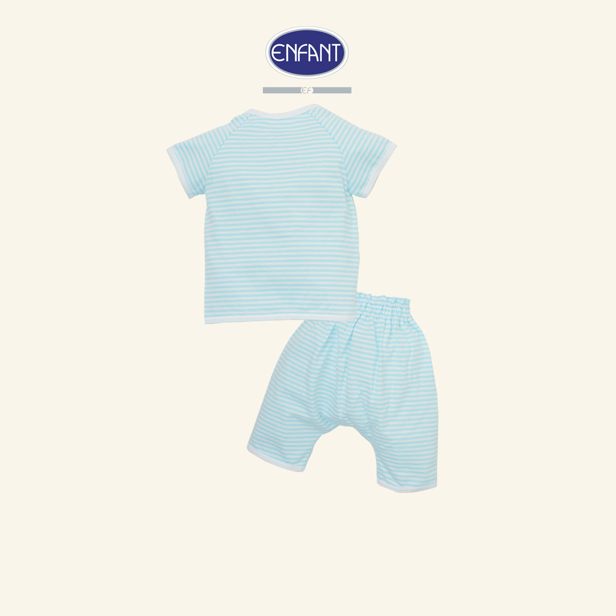 ENFANT ชุดเสื้อผูกป้ายเด็กชาย ลายทหารเรือ แรกเกิด-6เดือน ฟ้า รุ่นEB1JP5