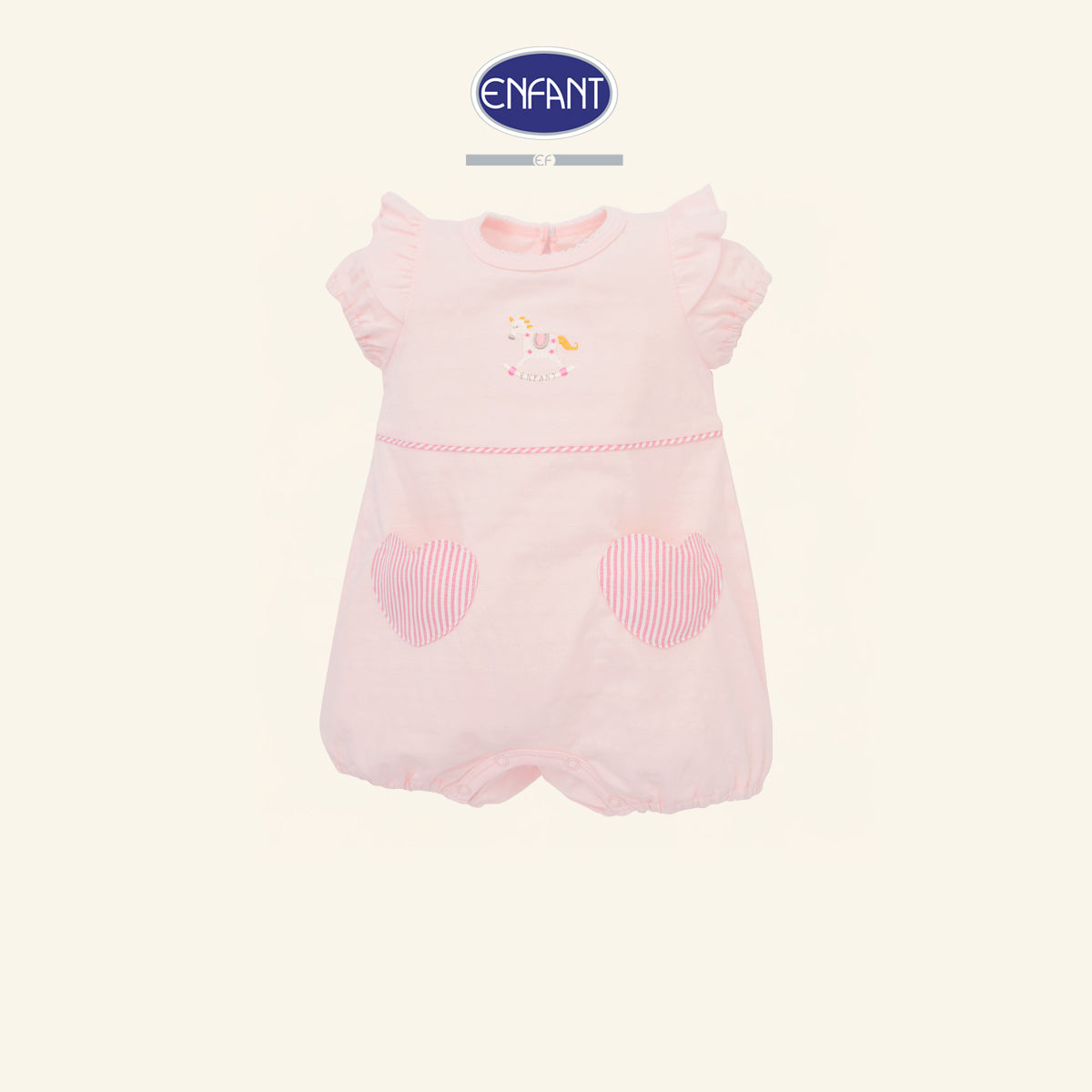 ENFANT ชุดหมีเด็กหญิงผ้า Cotton Jacquard สีชมพูหวาน EB8JJ2