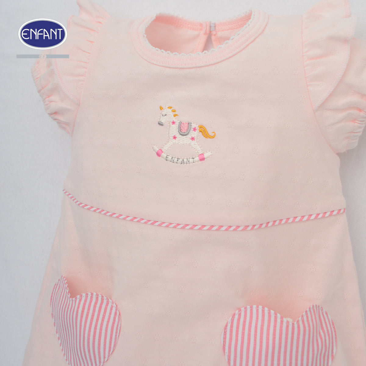 ENFANT ชุดหมีเด็กหญิงผ้า Cotton Jacquard สีชมพูหวาน EB8JJ2