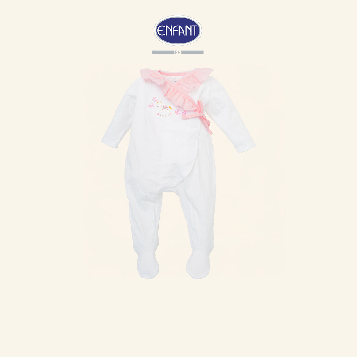 ENFANT ชุดหมีแขนยาวปิดเท้า ผ้า Cotton Jacquard EB8JJ6