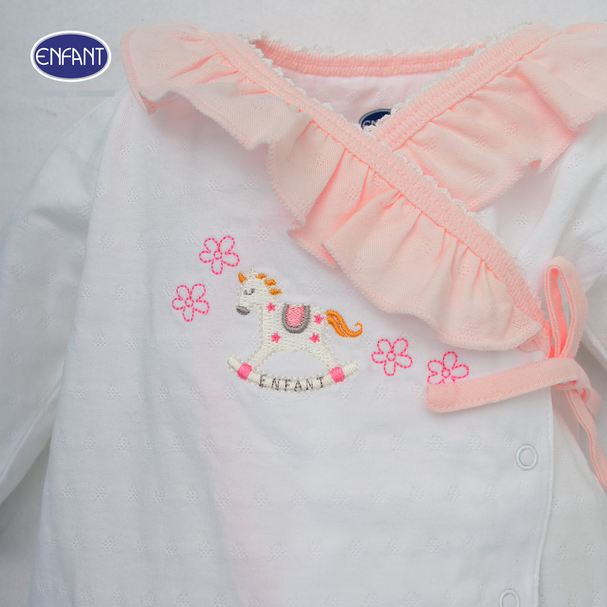 ENFANT ชุดหมีแขนยาวปิดเท้า ผ้า Cotton Jacquard EB8JJ6