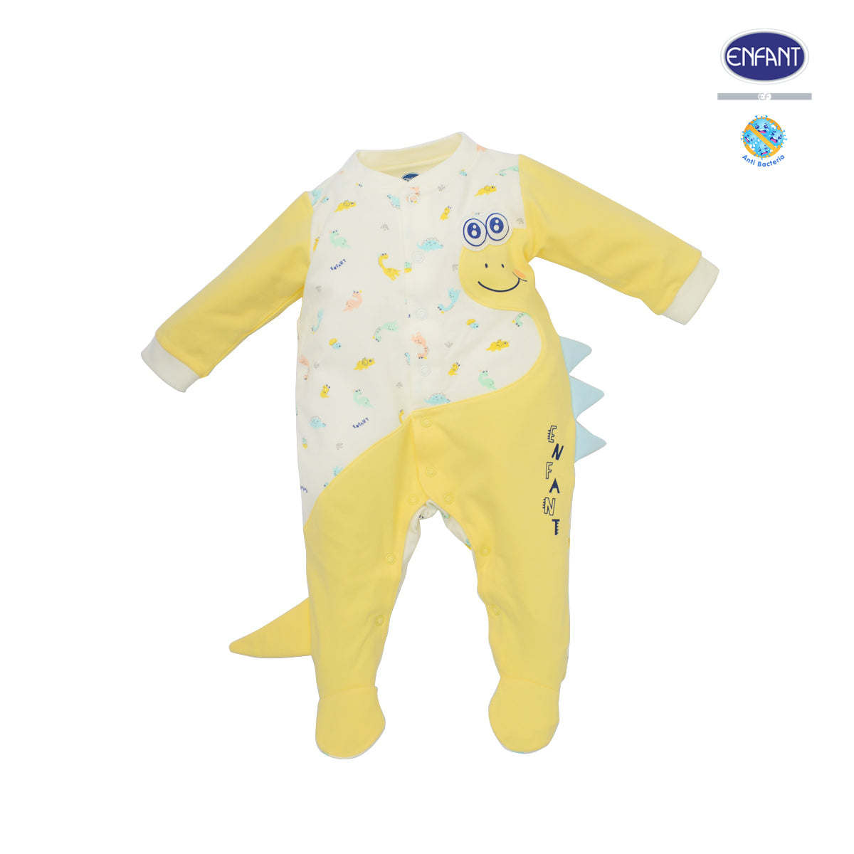 Enfant Soft Flex ชุดบอดี้สูทคลุมเท้าแขนยาวลายไดโนเสาร์2สี สำหรับแรกเกิด-6เดือน EB8JL8