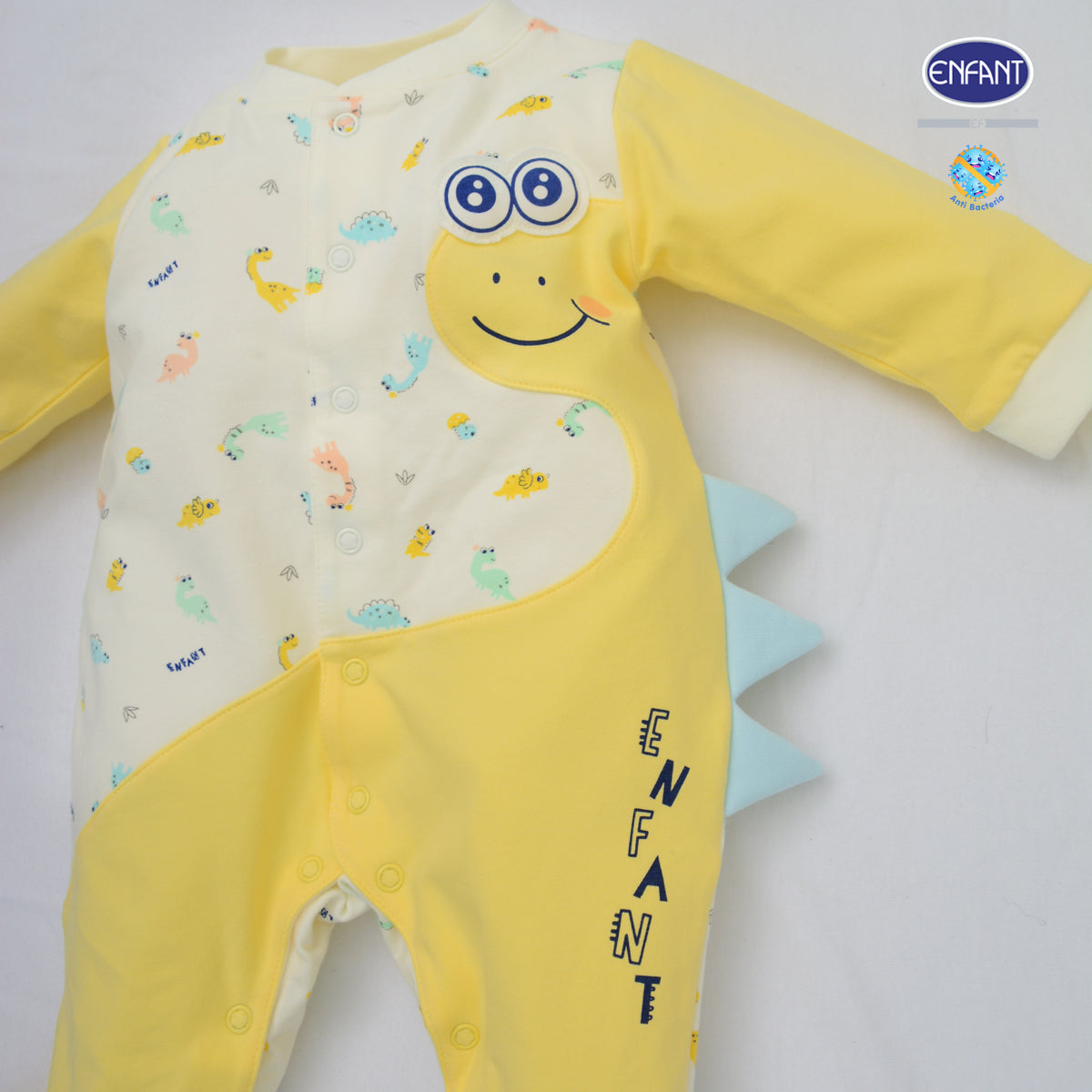 Enfant Soft Flex ชุดบอดี้สูทคลุมเท้าแขนยาวลายไดโนเสาร์2สี สำหรับแรกเกิด-6เดือน EB8JL8