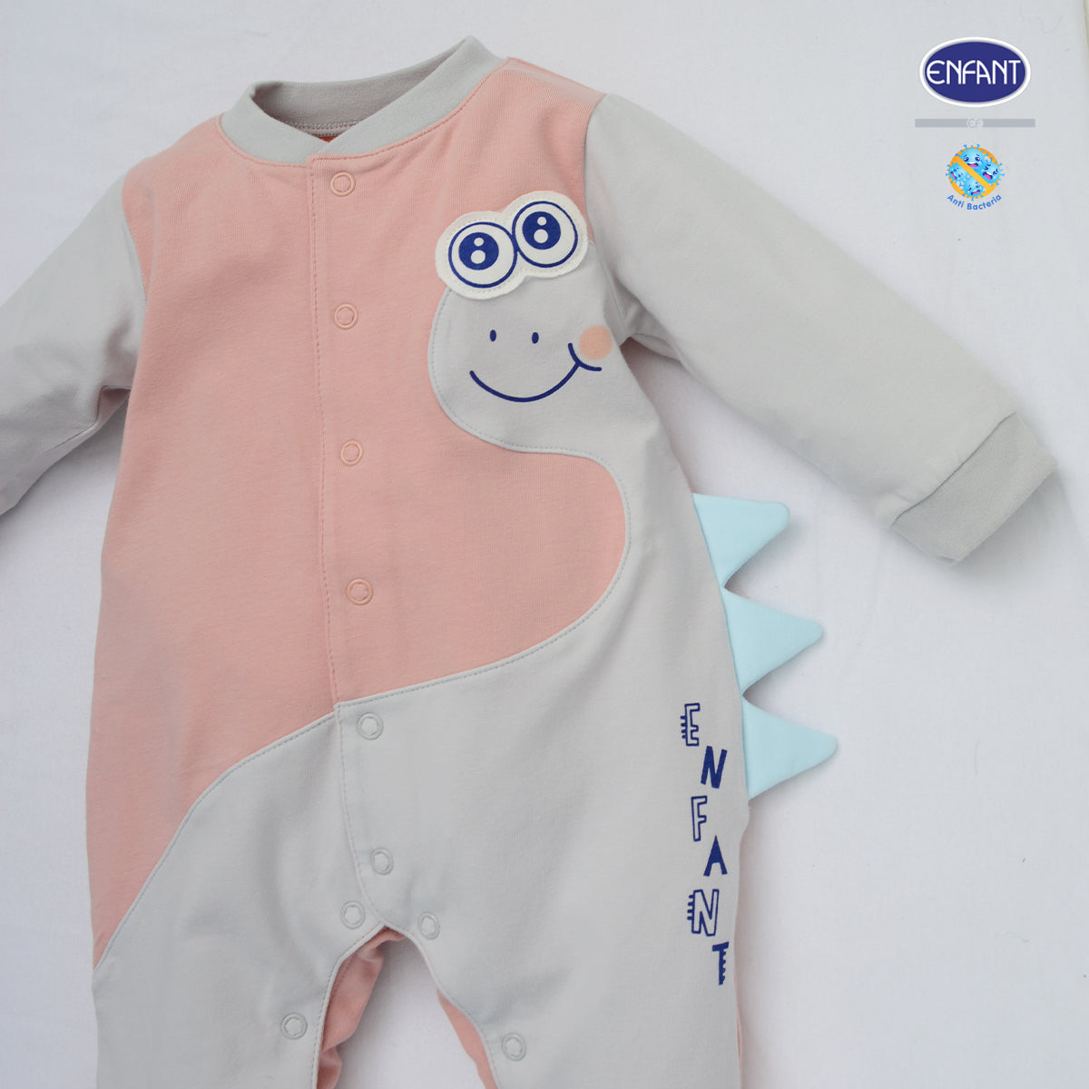 Enfant Soft Flex ชุดบอดี้สูทคลุมเท้าแขนยาวลายไดโนเสาร์2สี สำหรับแรกเกิด-6เดือน EB8JL8