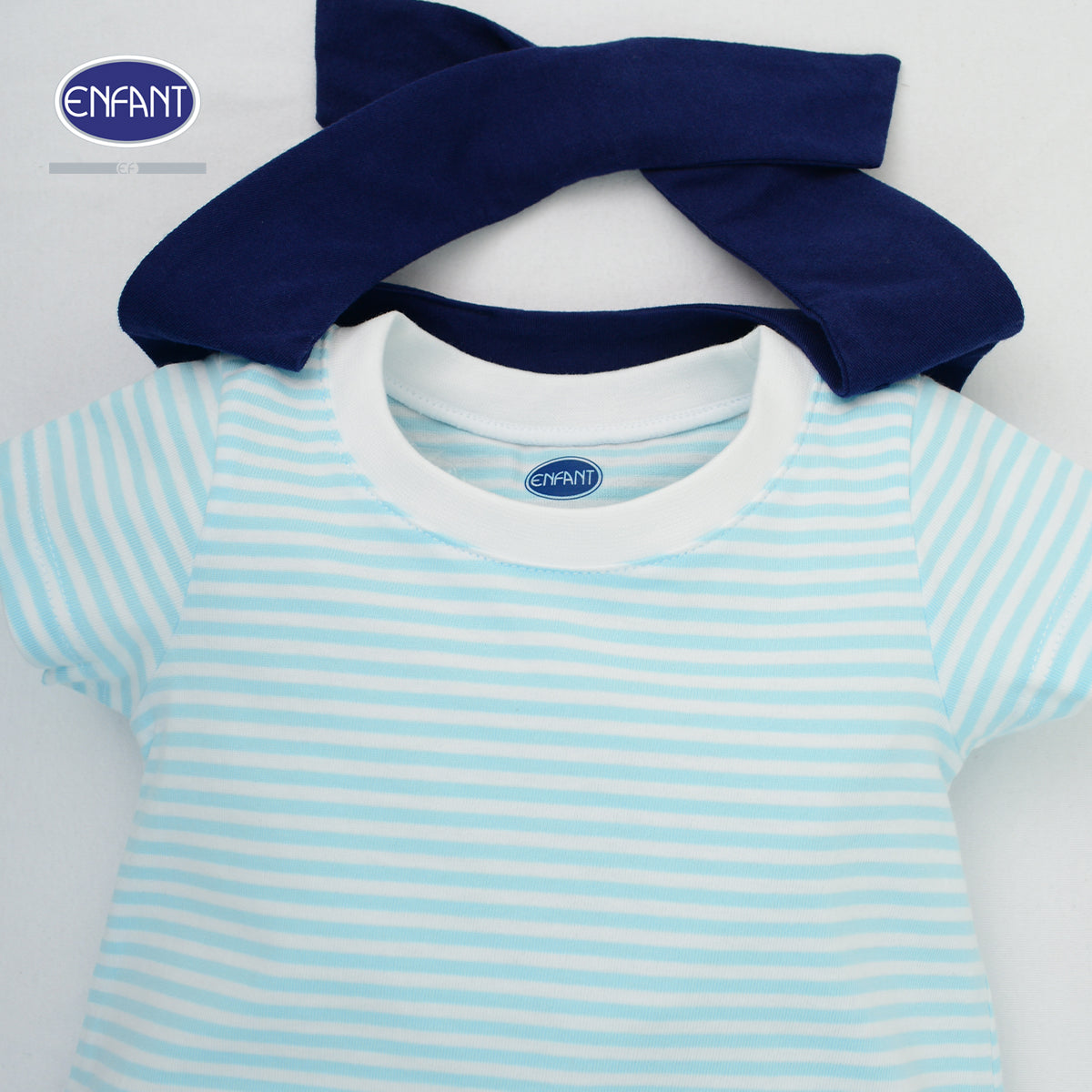 ENFANT ชุดบอดี้สูทลายทหารเรือสำหรับแรกเกิด-1ขวบ สีฟ้า รุ่นEB8JP1