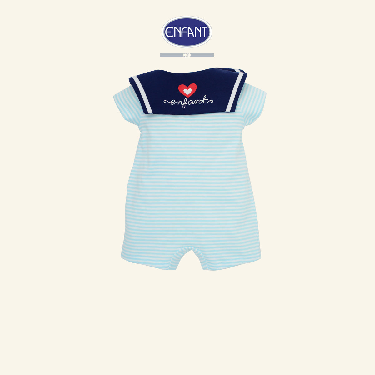 ENFANT ชุดบอดี้สูทลายทหารเรือสำหรับแรกเกิด-1ขวบ สีฟ้า รุ่นEB8JP1