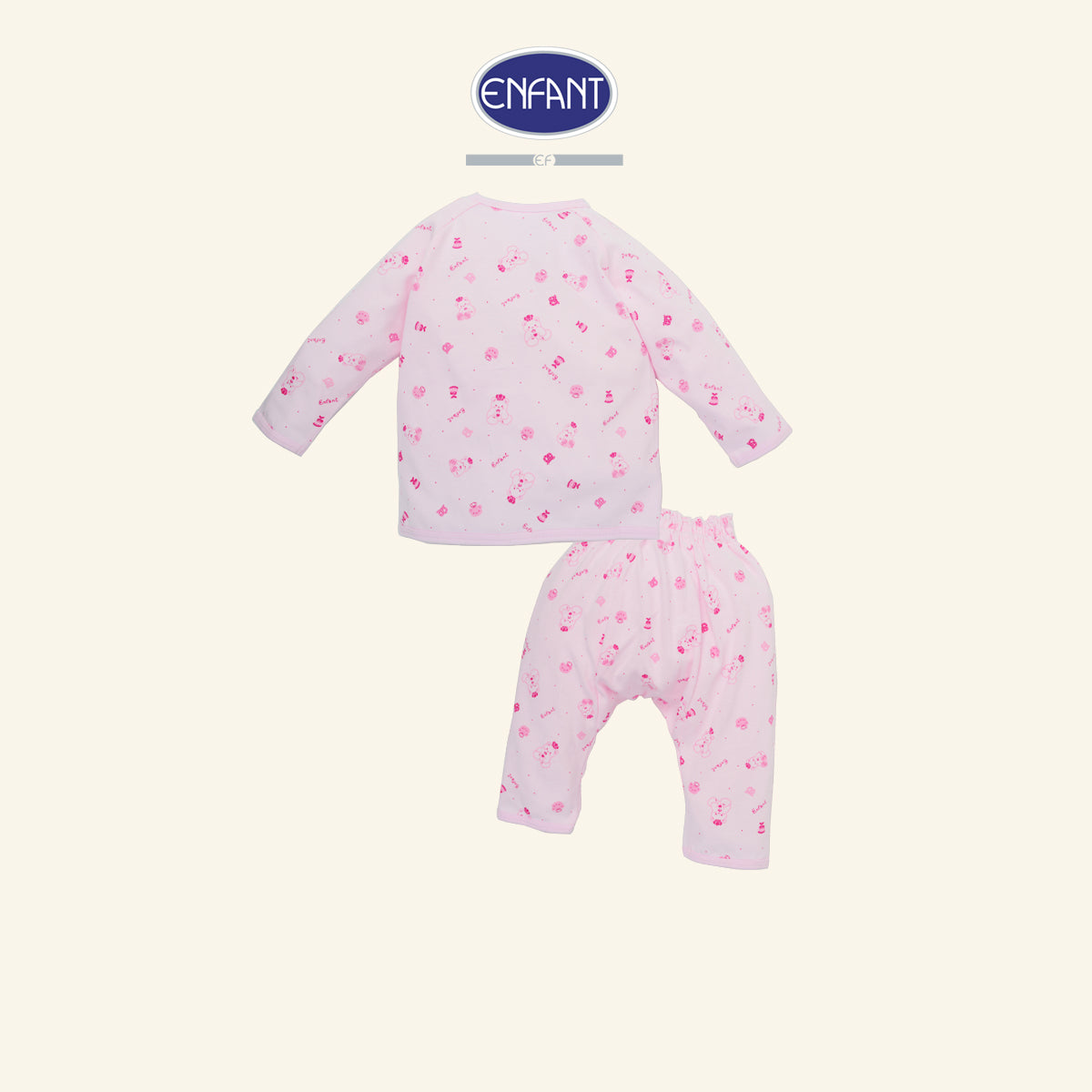 ENFANT ชุดเสื้อกระดุมแขนยาว เด็กเล็ก สำหรับ3เดือน-2ขวบ ลายน้องหมี 2สี รุ่นEID1DH6