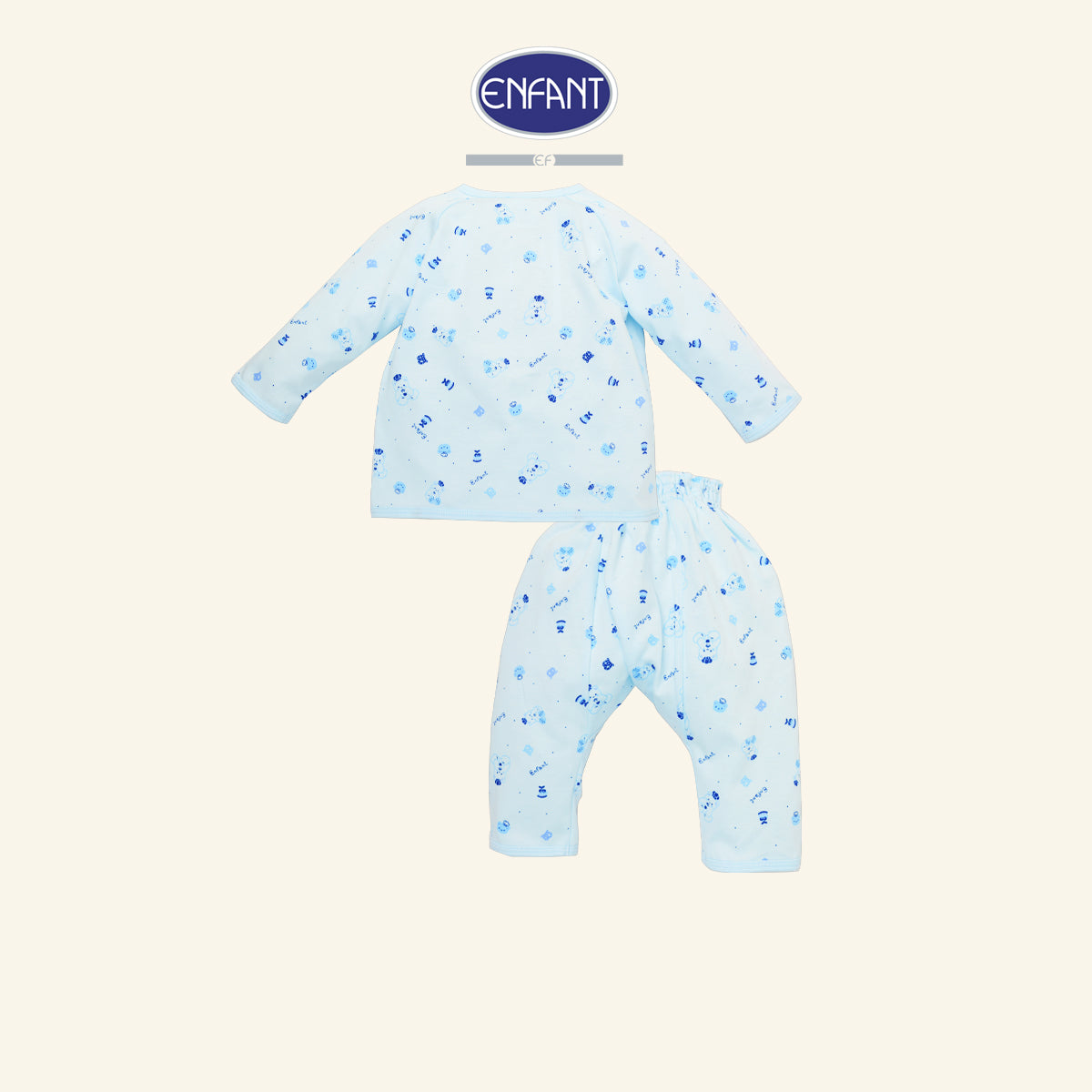 ENFANT ชุดเสื้อกระดุมแขนยาว เด็กเล็ก สำหรับ3เดือน-2ขวบ ลายน้องหมี 2สี รุ่นEID1DH6