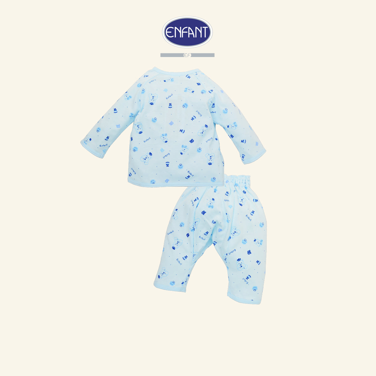 ENFANT ชุดเสื้อผูกป้ายเด้กเล็ก แรกเกิด-6เดือน 2สี ลายน้องหมี รุ่นED1DH7