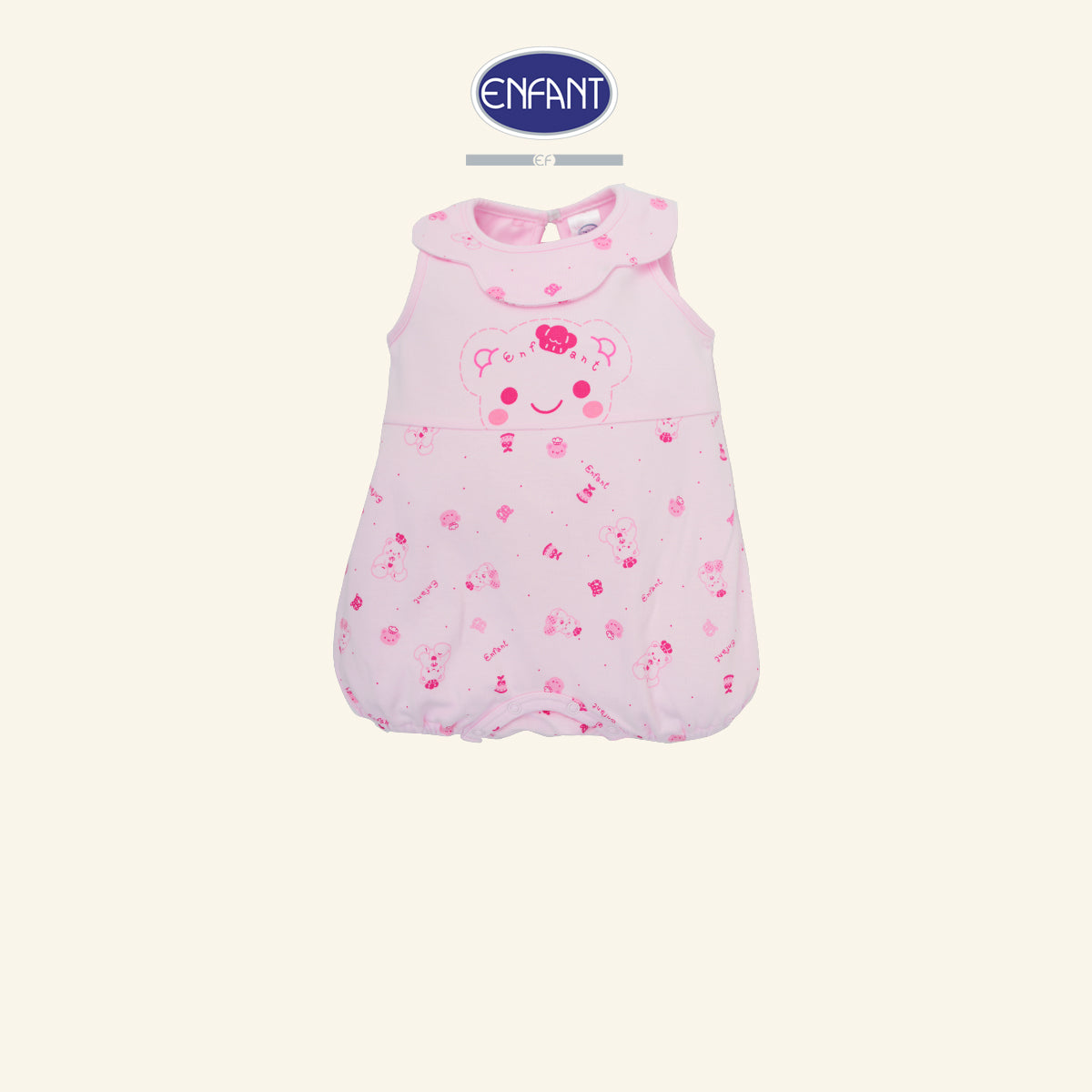 ENFANT ชุดบอดี้สูทเด็กอ่อน สำหรับแรกเกิด-1ขวบ สีชมพู ลายน้องหมี รุ่นED8DH8