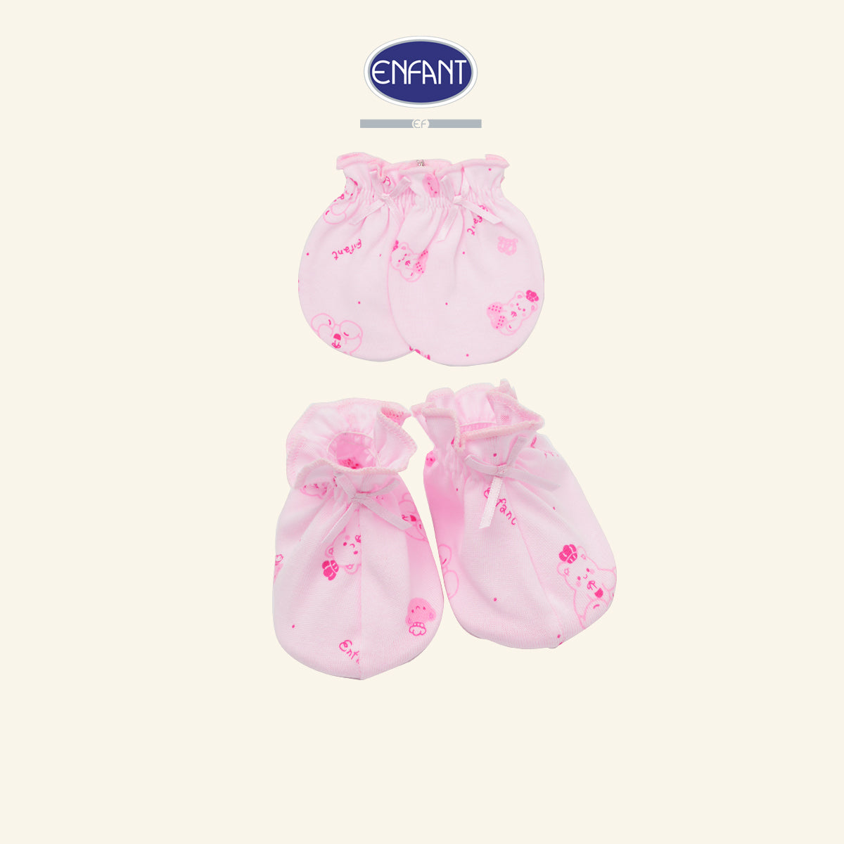 ENFANT ถุงมือ-ถุงเท้า ฟรีไซซ์ ลายน้องหมี 2สี (ขายแยกชิ้น)รุ่นED9DH0-ED9DH1
