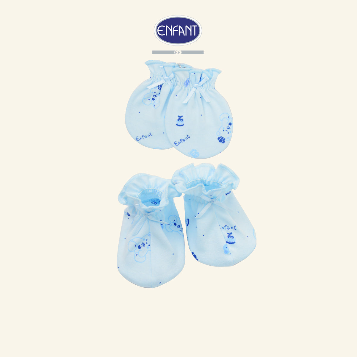 ENFANT ถุงมือ-ถุงเท้า ฟรีไซซ์ ลายน้องหมี 2สี (ขายแยกชิ้น)รุ่นED9DH0-ED9DH1