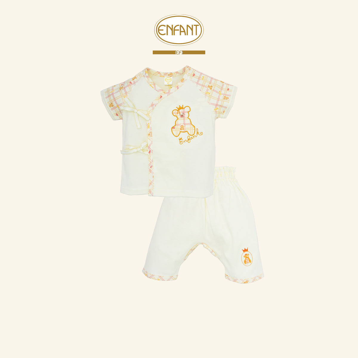 ENFANT ชุดผูกเด็กอ่อน ลายหมีแรกเกิด-6เดือน รุ่นEF1EM5