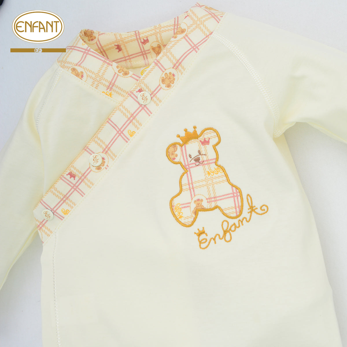 ENFANT ชุดSnapป้ายแขนยาว แรกเกิด-6เดือน ลายหมี รุ่นEF1EM7