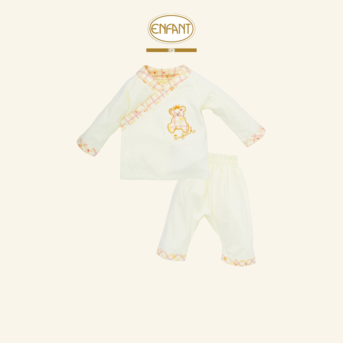 ENFANT ชุดSnapป้ายแขนยาว แรกเกิด-6เดือน ลายหมี รุ่นEF1EM7