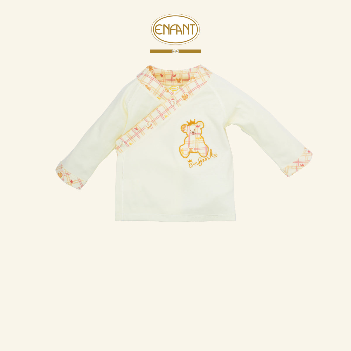 ENFANT ชุดSnapป้ายแขนยาว แรกเกิด-6เดือน ลายหมี รุ่นEF1EM7