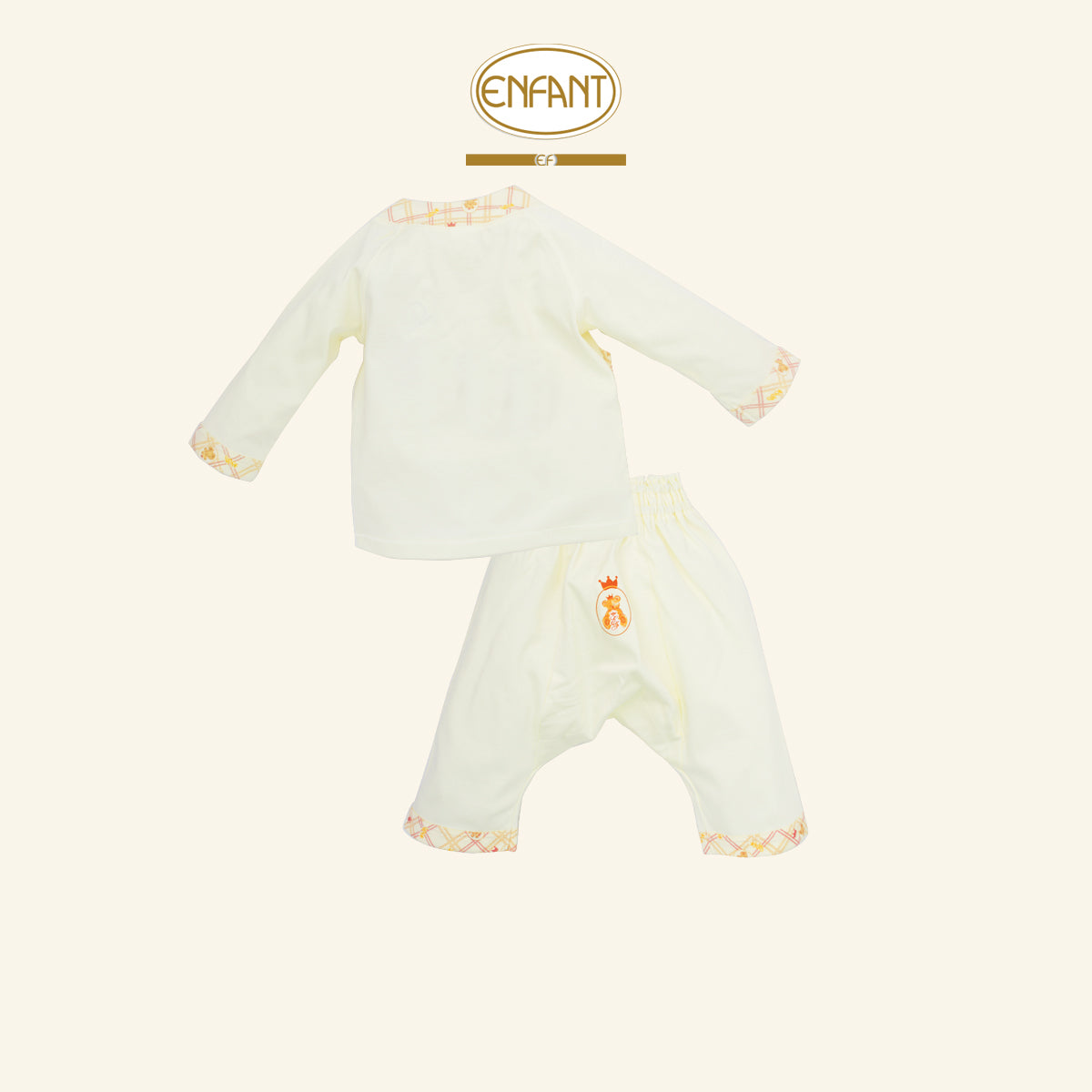 ENFANT ชุดSnapป้ายแขนยาว แรกเกิด-6เดือน ลายหมี รุ่นEF1EM7