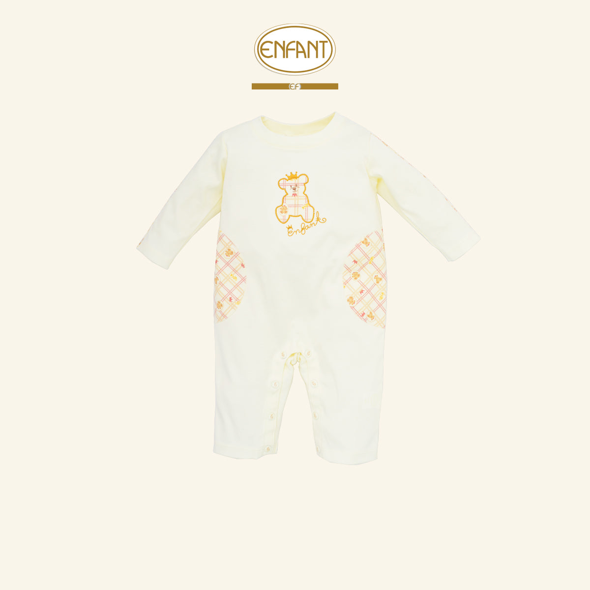 ENFANT ชุดบอดี้สูทยาว ลายหมี แรกเกิด-6เดือน รุ่นEF8EM4