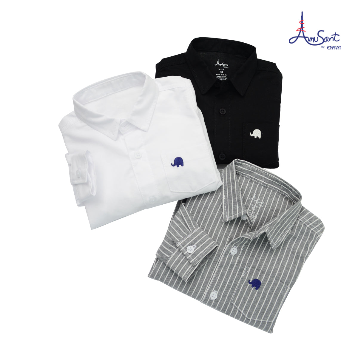 Amusant เสื้อเชิ๊ตแขนยาว สำหรับ 6 เดือน - 8 ขวบ