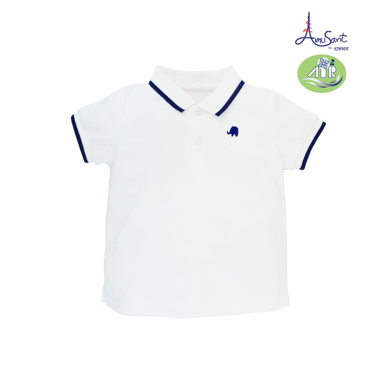 Amusant เสื้อโปโลเย็นแต่งปก+แขน EH2J50