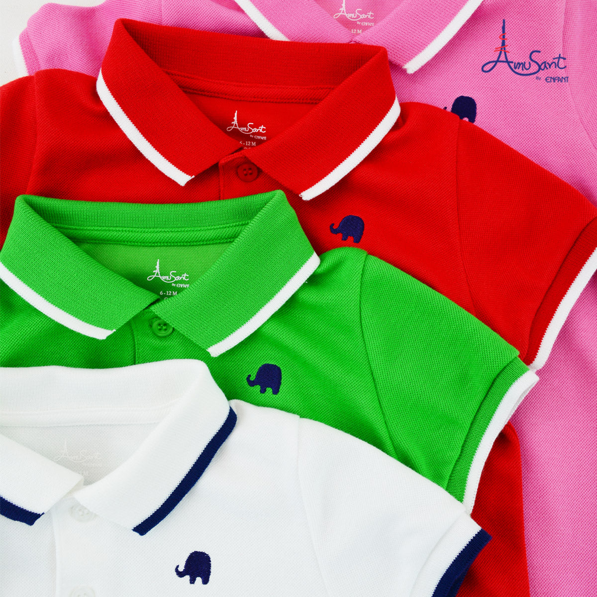 Amusant เสื้อโปโลเย็นแต่งปก+แขน EH2J50