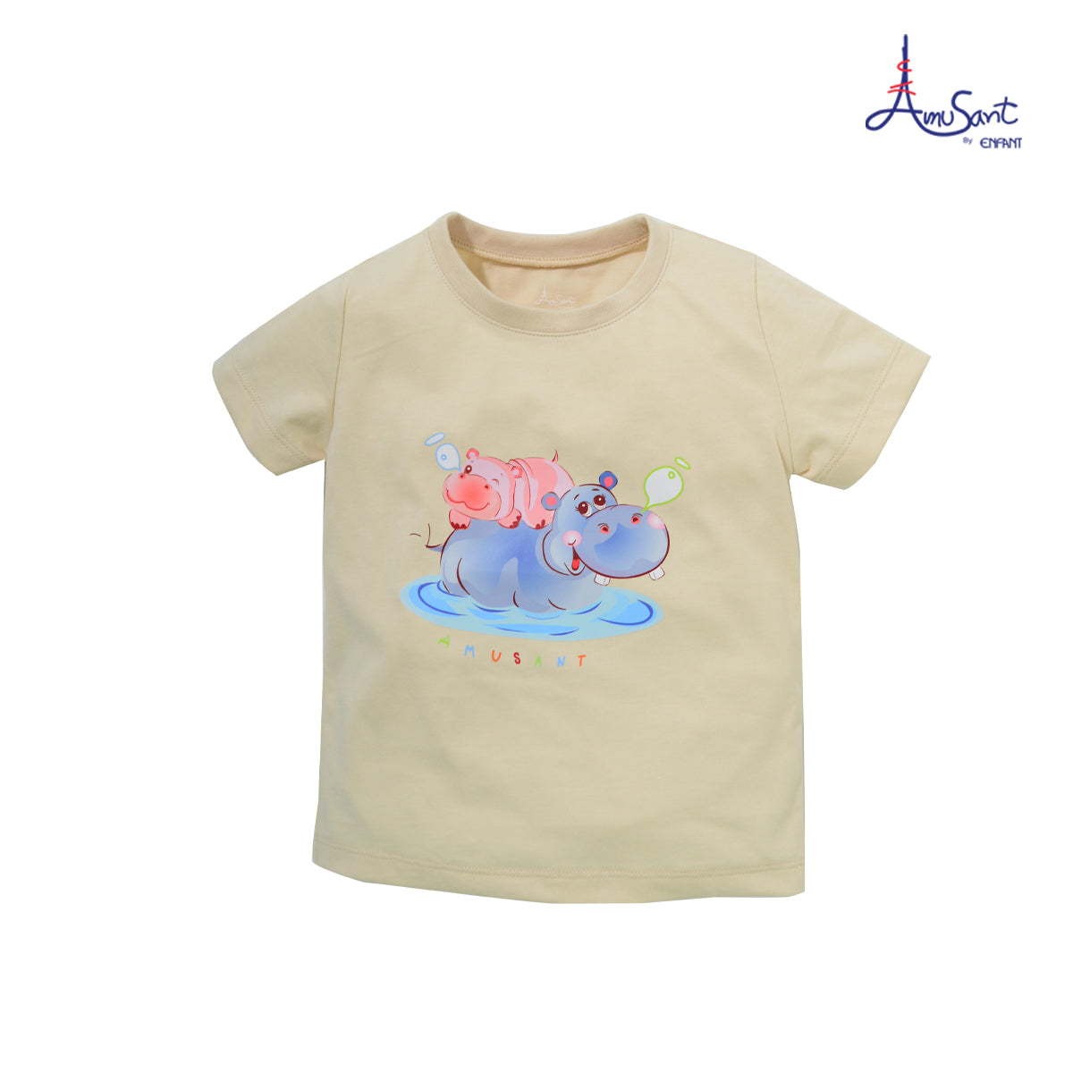 Amusant เสื้อยืดแขนสั้นลายน้องหมูเด้ง EH2K53