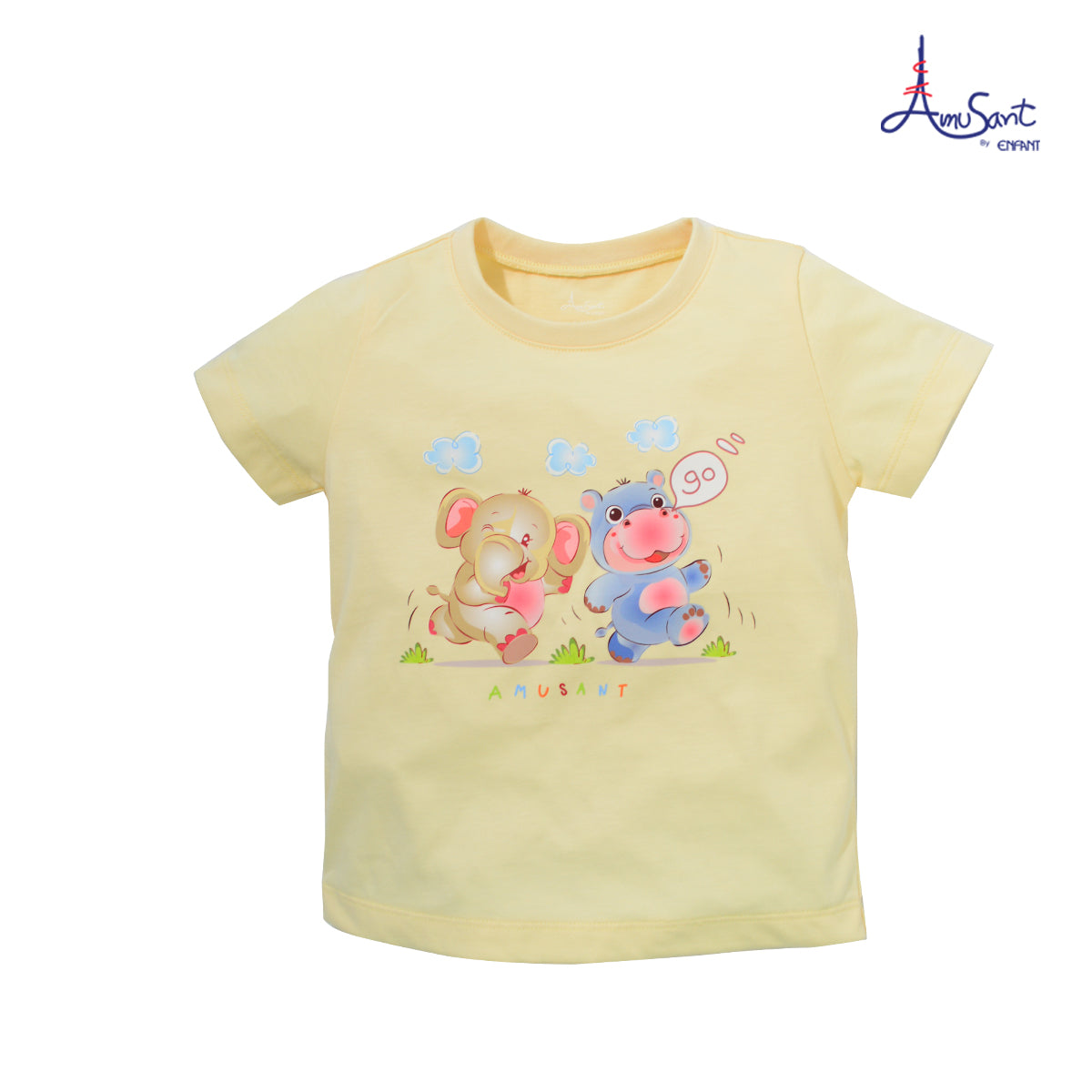 Amusant เสื้อยืดแขนสั้นลายน้องหมูเด้ง EH2K53
