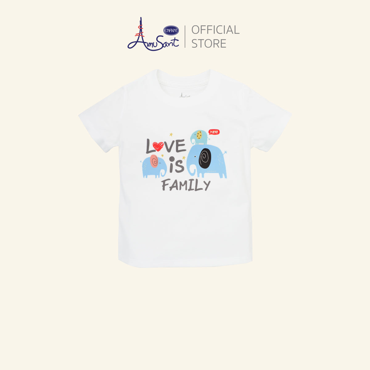 AMUSANT เสื้อเซ็ตคู่แฟมิลี่ ช้างน้อยฟ้าเทา พ่อ-ลูก รุ่นEK9J22-EH2N31