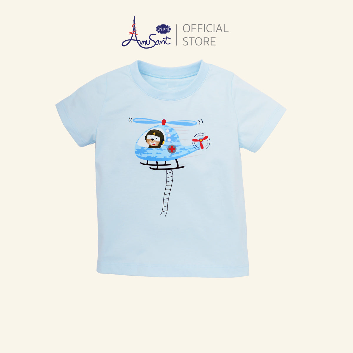 Amusant เสื้อยืดแขนสั้นเด็กเล็ก สำหรับ 6-8 ขวบ EH2K53, EH2N34