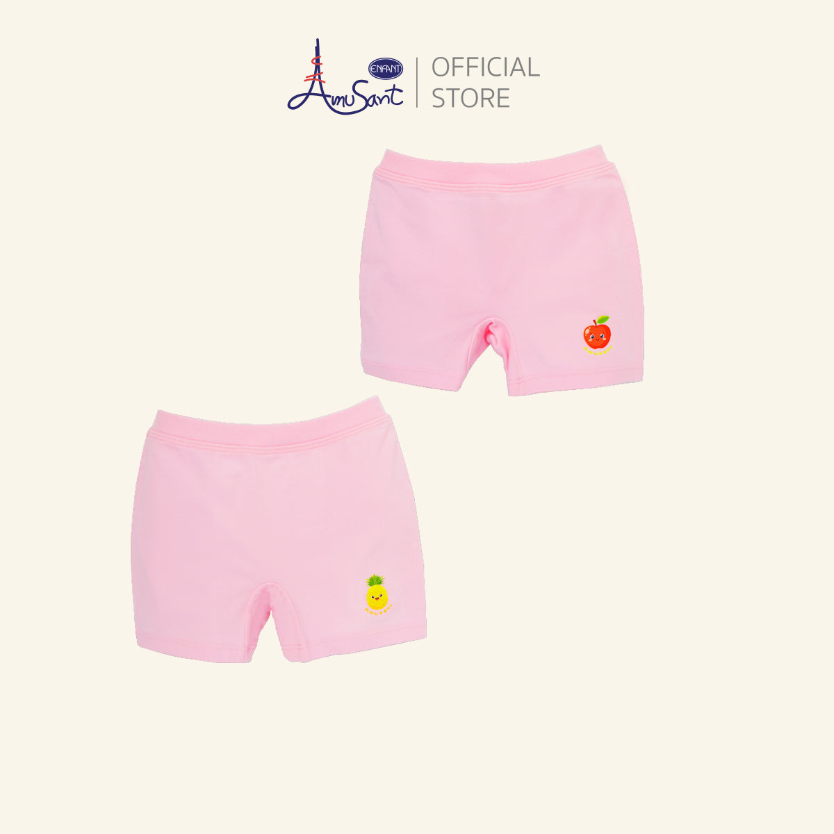 Amusant กางเกงบ๊อกเซอร์เด็กหญิง แอนตี้แบคทีเรีย แพ็ค 2 ตัว EH3L70,3L71,EH3P73