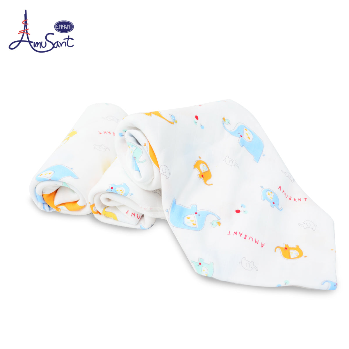 AMUSANT ผ้าอ้อมสาลู 1 กล่อง 2 ลาย Cotton bamboo ขนาด 30*30 นิ้ว EH7H50