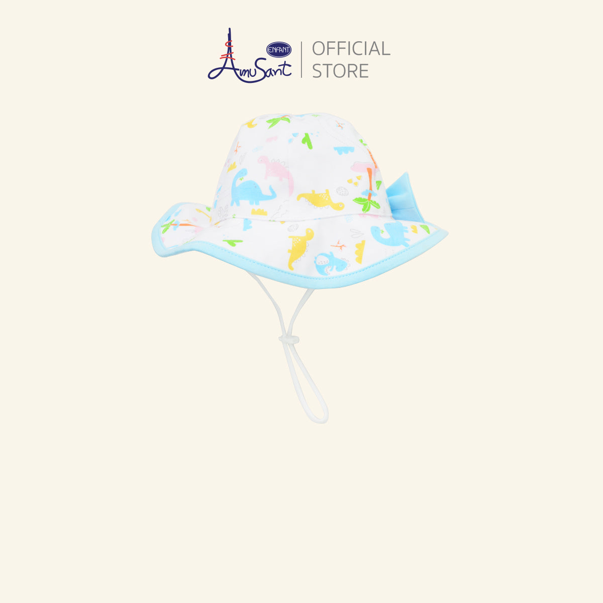 AMUSANT หมวกเด็กอ่อน Cotton Spandex ลายไดโนเสาร์ (สำหรับเด็ก 1M–2Y) EH7K91
