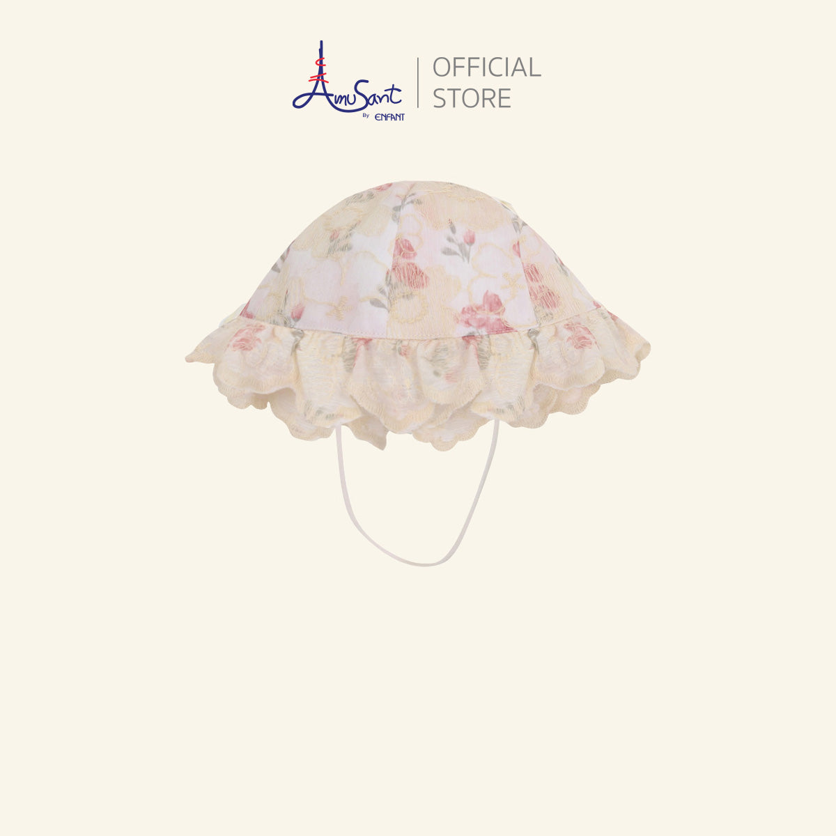 AMUSANT หมวกเด็กหญิง 3เดือน-2ขวบ ลายดอกไม้ รุ่นEH7N10