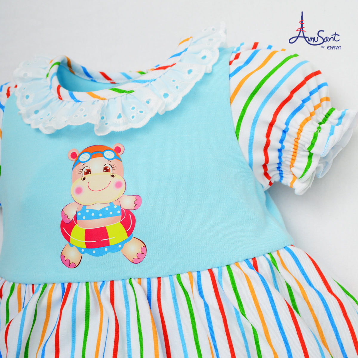 Amusant Cotton Bamboo ชุดบอดี้สูทเด็กแรกเกิด-1ขวบ ลายรุ้ง EH8G70
