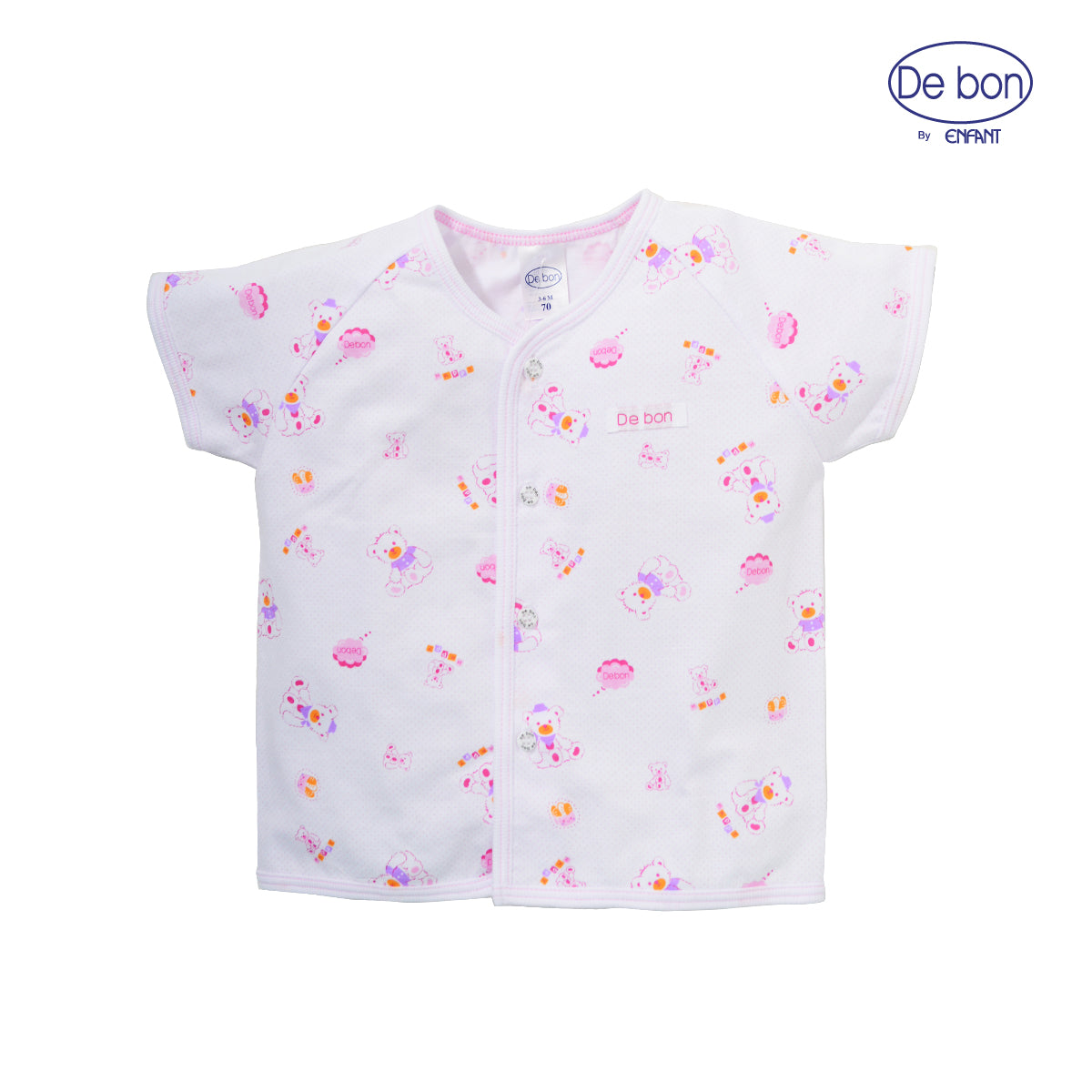 De bon ชุดเสื้อกระดุม+เสื้อป้ายกับกางเกง สำหรับแรกเกิด-2ขวบ รวม4ลายน่ารักๆ