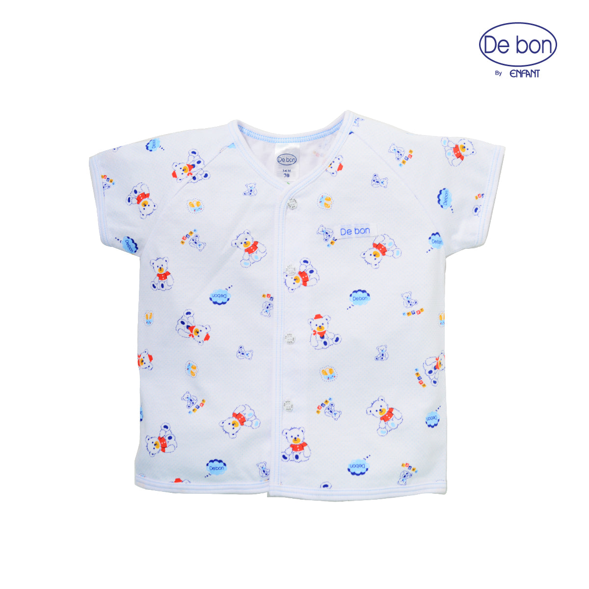 De bon ชุดเสื้อกระดุม+เสื้อป้ายกับกางเกง สำหรับแรกเกิด-2ขวบ รวม4ลายน่ารักๆ