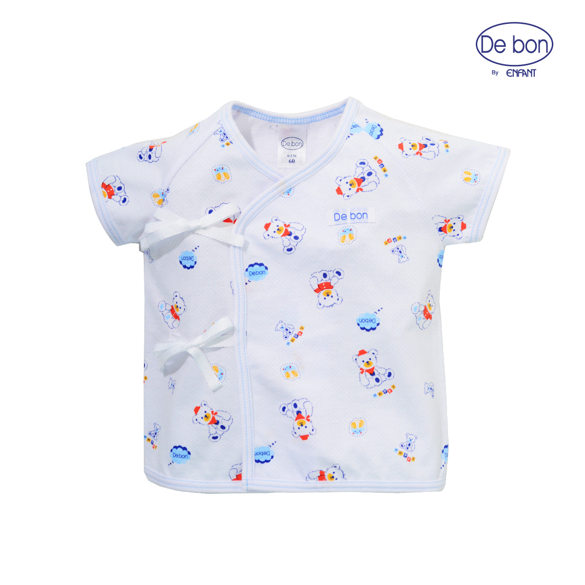 De bon ชุดเสื้อกระดุม+เสื้อป้ายกับกางเกง สำหรับแรกเกิด-2ขวบ รวม4ลายน่ารักๆ