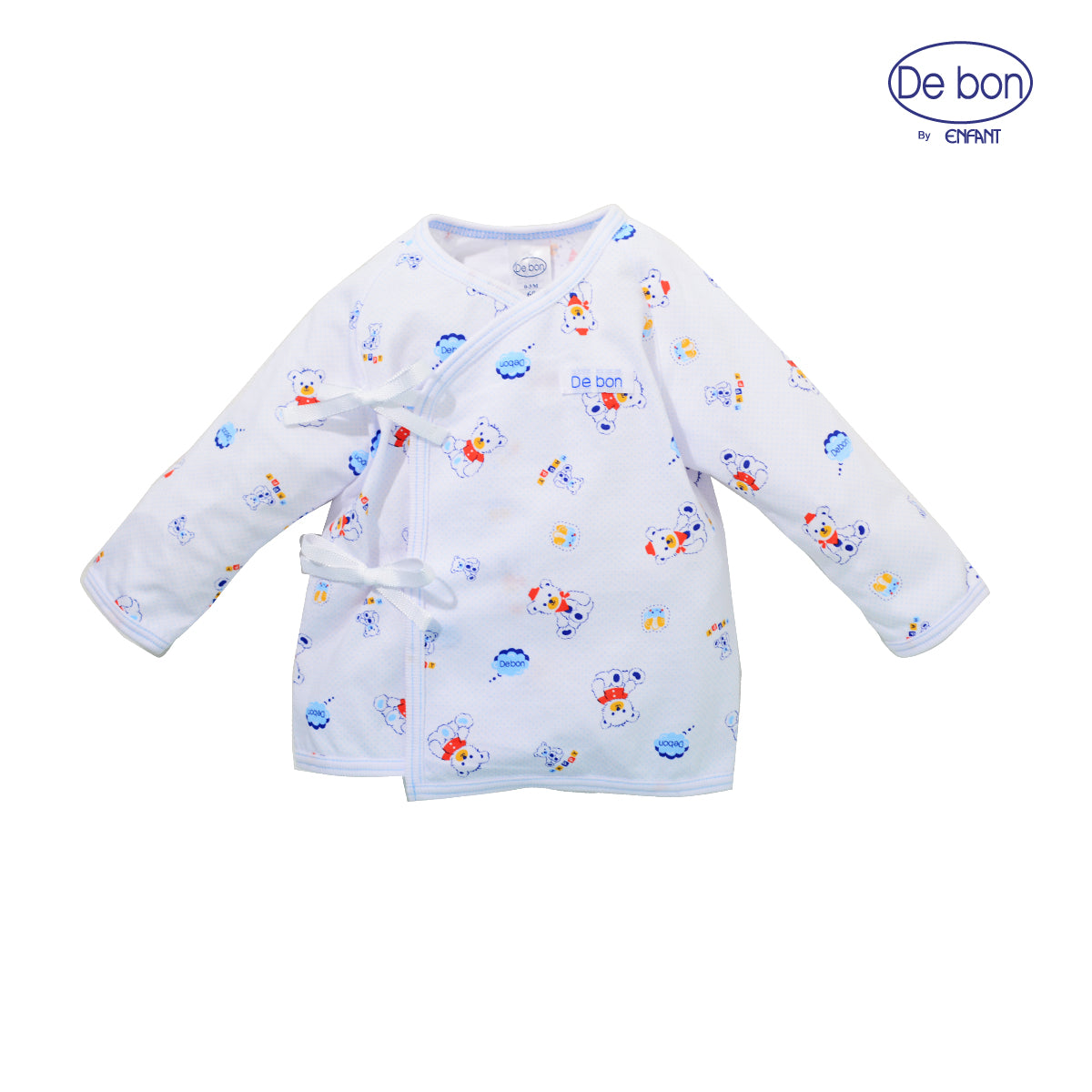 de bon เสื้อผูกแขนยาวเด็กอ่อนสำหรับแรกเกิด-6เดือน EI2AP7