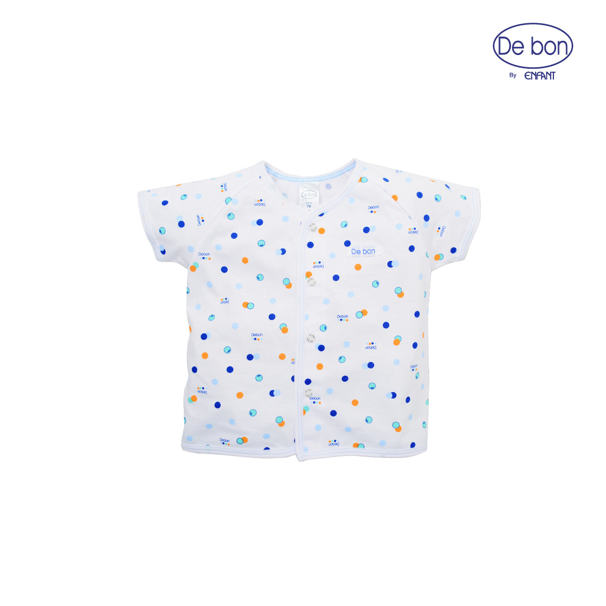 De bon ชุดเสื้อกระดุม+เสื้อป้ายกับกางเกง สำหรับแรกเกิด-2ขวบ รวม4ลายน่ารักๆ