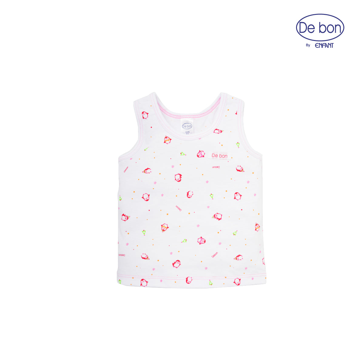 DE BONเสื้อผูกป้าย/กระดุมแขนสั้น/เสื้อกล้าม -กางเกงขาสั้นลายเพนกวิ้น สำหรับเด็กอ่อน 2สี (ขายแยกชิ้น)