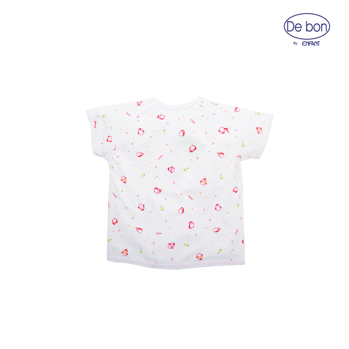 DE BONเสื้อผูกป้าย/กระดุมแขนสั้น/เสื้อกล้าม -กางเกงขาสั้นลายเพนกวิ้น สำหรับเด็กอ่อน 2สี (ขายแยกชิ้น)
