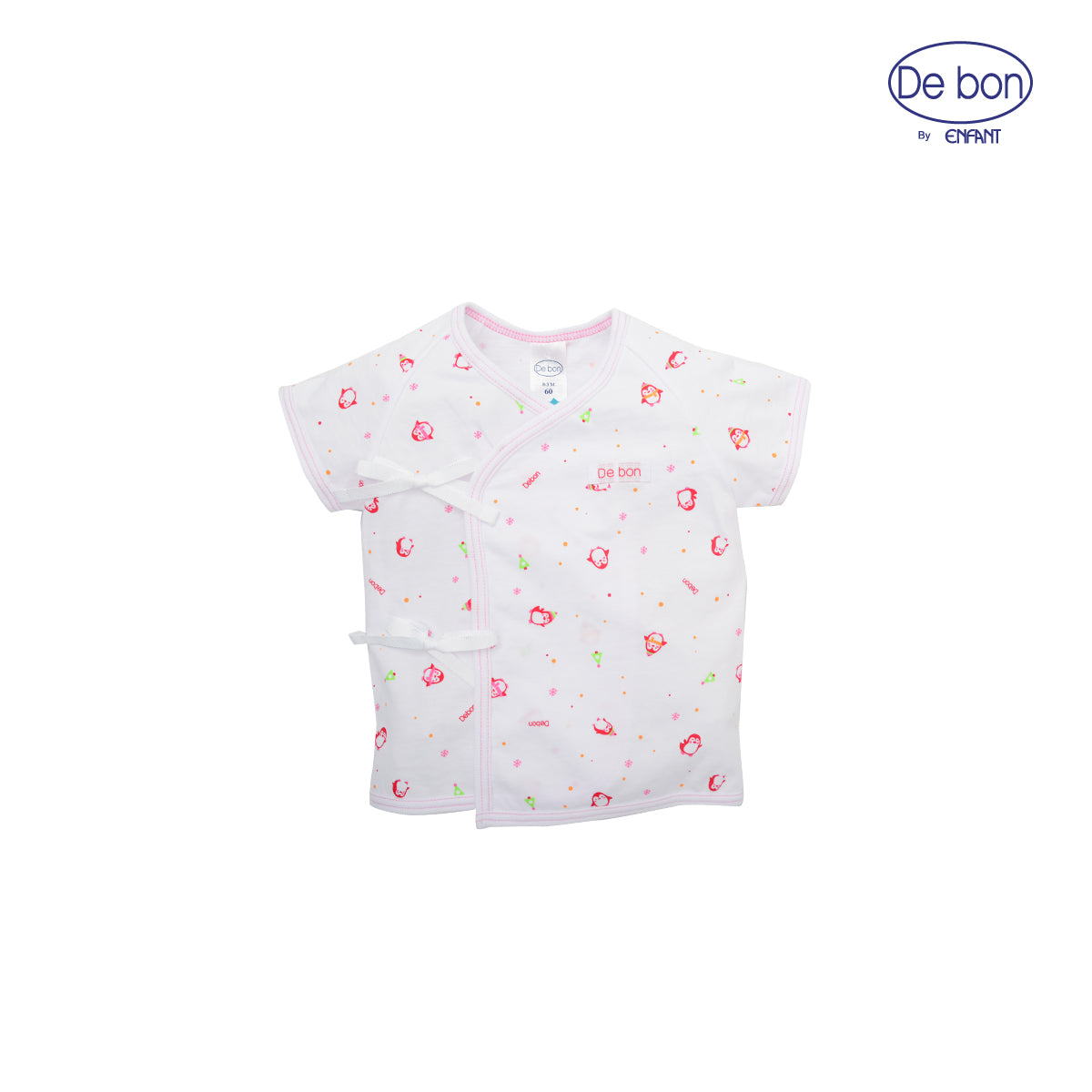 DE BONเสื้อผูกป้าย/กระดุมแขนสั้น/เสื้อกล้าม -กางเกงขาสั้นลายเพนกวิ้น สำหรับเด็กอ่อน 2สี (ขายแยกชิ้น)